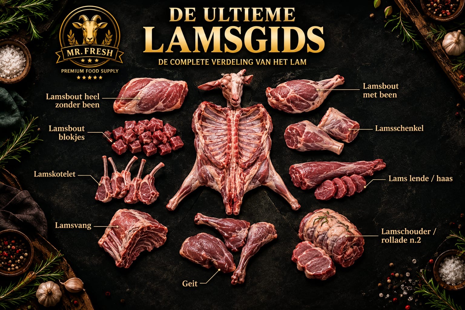 Mr. Fresh lamsproducten - complete verdeling van het lam